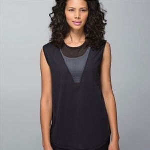 Lululemon lab black mesh tank top